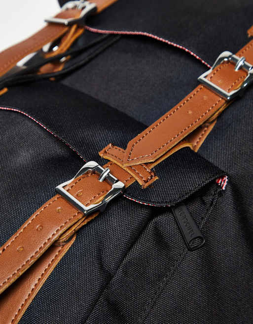 Herschel Supply Co Little America backpack in black with tan straps, 2 of 4