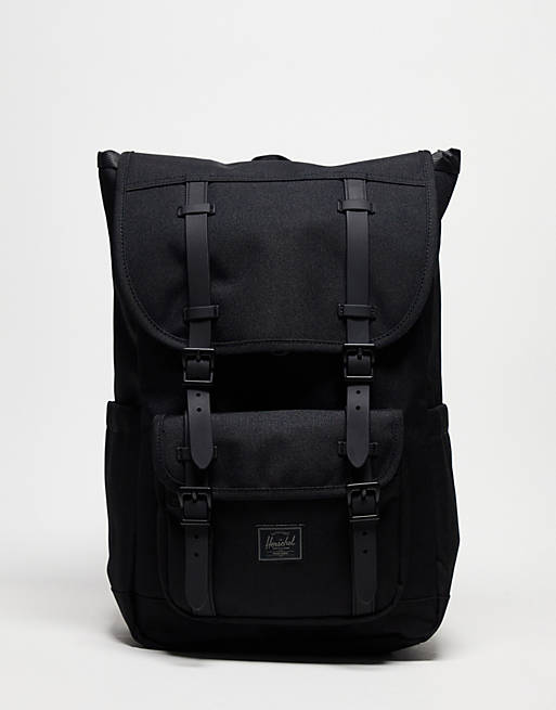 Herschel Supply Co little america mid backpack in tonal black | ASOS