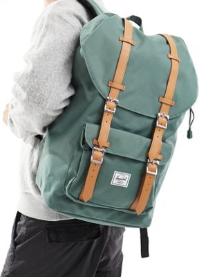 Herschel Supply Co Little American double strap backpack in forest green