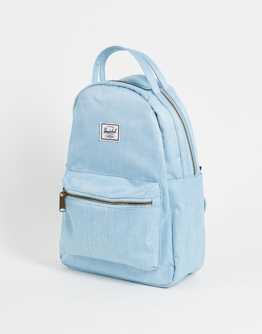 Herschel Supply Co Nova small backpack in light blue denim-Blues