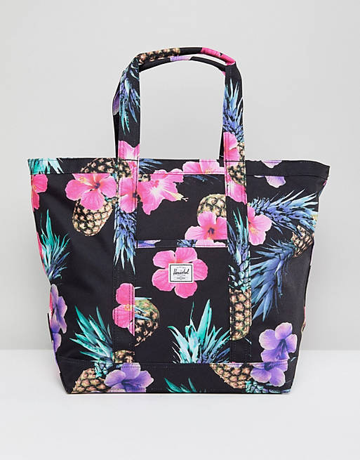 Herschel Supply Co Oversized Tote in Tropical Pineapple Print