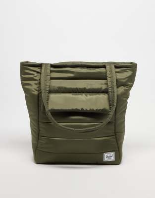 Herschel Supply Co padded retreat tote in dark green