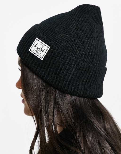 Herschel Supply Co. Polson ribbed fisherman beanie in black, 2 of 4