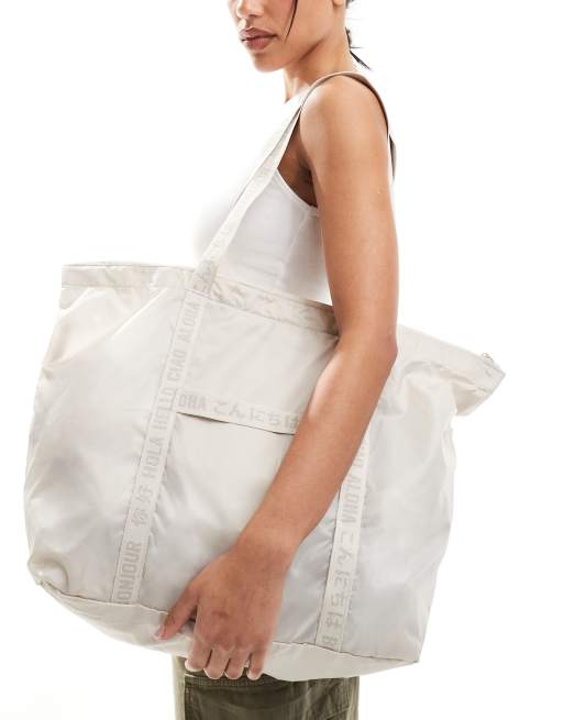 Herschel Supply Co - Portland - Sammenfoldelig tote-taske i råhvid, 2 af 4