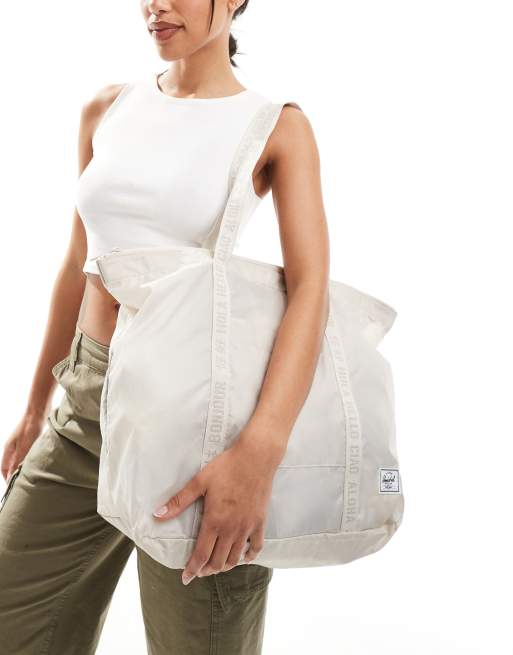 Herschel Supply Co - Portland - Sammenfoldelig tote-taske i råhvid, 4 af 4