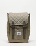 [Herschel Supply Co] Herschel Supply Co quilted Retreat mini backpack in olive green-Neutral No Size BEIGE