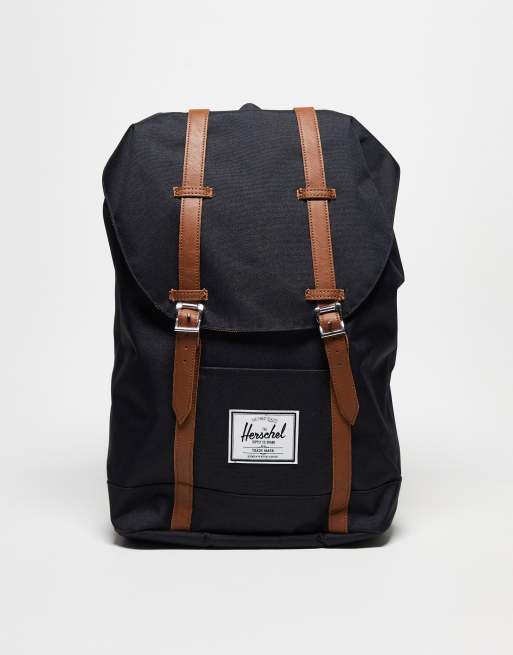 Herschel Supply Co Retreat backpack in black with rubberised straps | ASOS