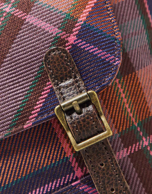 Herschel Supply Co. Retreat Mini Backpack Pink Purple Tartan Plaid Check Herschel Supply Co. Retreat mini backpack in pink & purple  main image 4