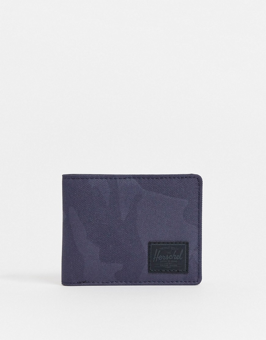 Herschel Supply Co Roy RFID card wallet in tonal camo print-Grey