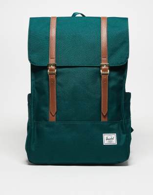 Herschel Supply Co survey backpack in sea green with contrast tan straps