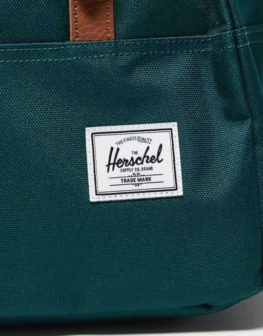 Herschel Supply Co - Survey - Havgrøn rygsæk med gyldenbrune stropper, 2 af 3
