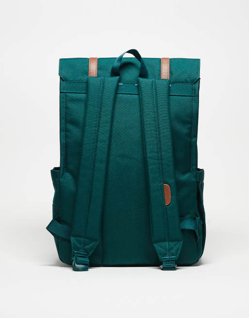 Herschel Supply Co - Survey - Havgrøn rygsæk med gyldenbrune stropper, 3 af 3