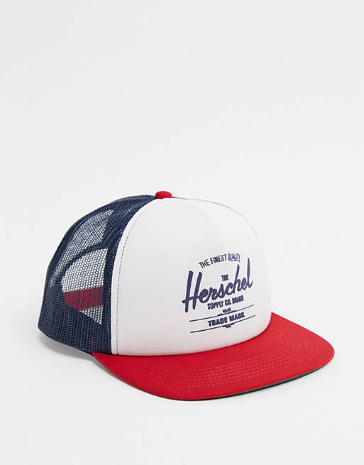 Men Caps & Hats/Herschel Supply Co Whalermesh trucker cap in white 