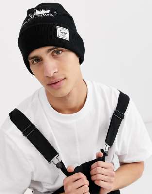 herschel black beanie