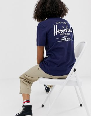 Herschel – T-shirt med klassisk logga-Blå