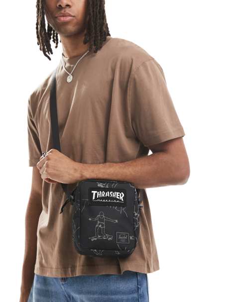 Herschel x Thrasher heritage crossbody bag in black print - view 1