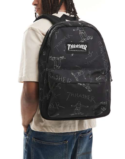 Herschel x Thrasher - Klassieke rugzak met print in zwart