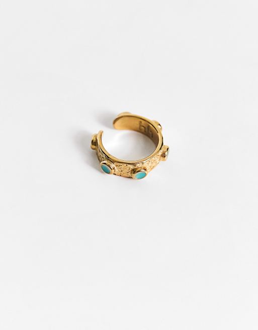 Hey Harper - Allira - Orecchino ear cuff in acciaio inossidabile resistente all'acqua con pietre blu , 3 di 4