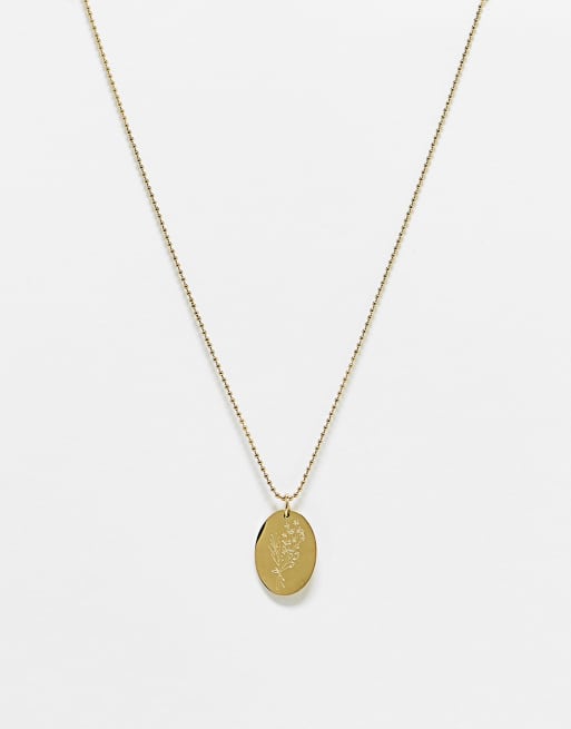 Hey Harper - Collana color oro in acciaio inossidabile resistente all'acqua con ciondolo con piccolo bouquet 