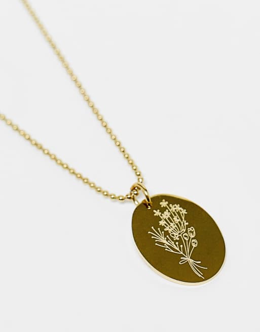 Hey Harper – Halskette mit Blumenstrauß-Anhänger aus wasserfestem Edelstahl in Goldoptik , 4 von 4