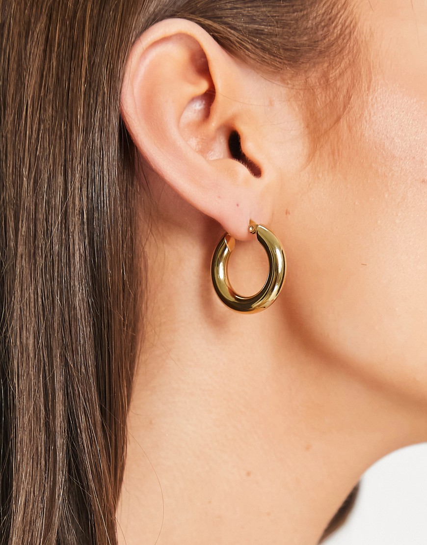 Hey Harper Phi Phi waterproof stainless steel chunky hoop earrings in gold