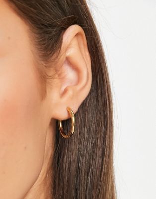 Hey Harper Iris Earrings - Waterproof & Sweatproof - Gold Hoop Earrings for  Women - Heart Pendant Earrings - Stainless Steel Earrings - Small Gold