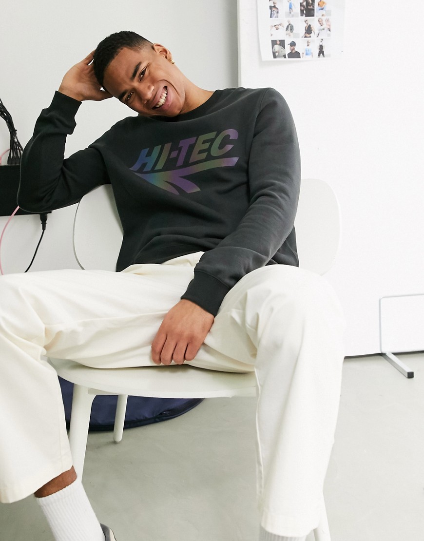 Hi-Tec – Svart sweatshirt med färgskimrande logga