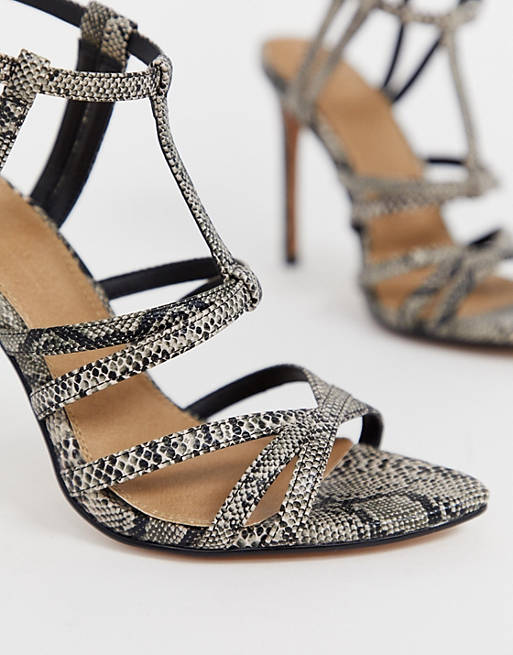 Inspiration Grudge elegant High Maintenance spidse sandaler i slangeprint med høje hæle og stropper  fra ASOS DESIGN | ASOS