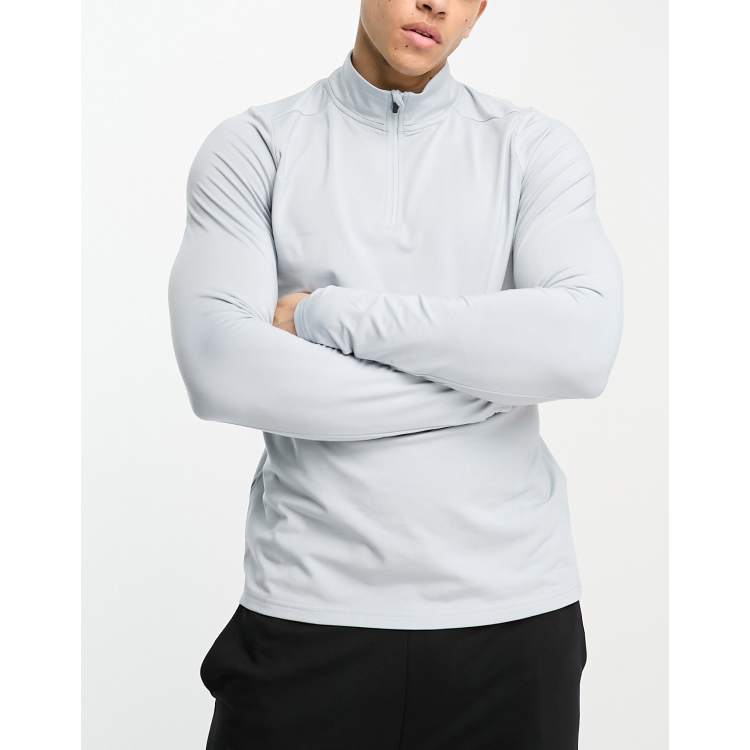 HIIT 3/4 zip top with long sleeve in light blue | ASOS