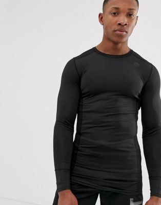 HIIT - Aansluitend T-shirt met lange mouwen in zwart
