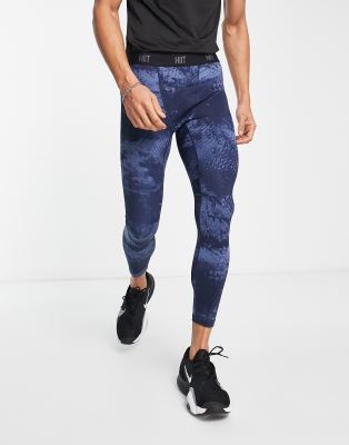 Shambhala Athleta Leggings trishula print in blue