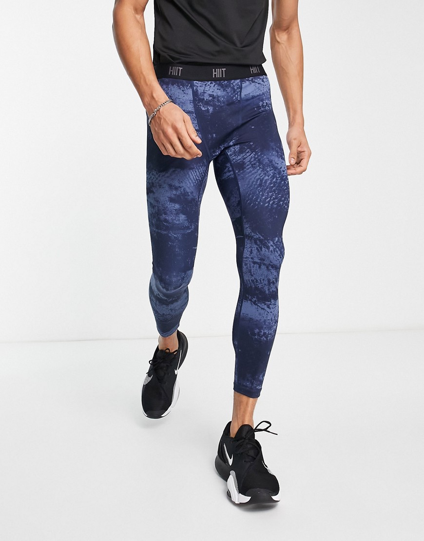 HIIT all over graphic legging-Black