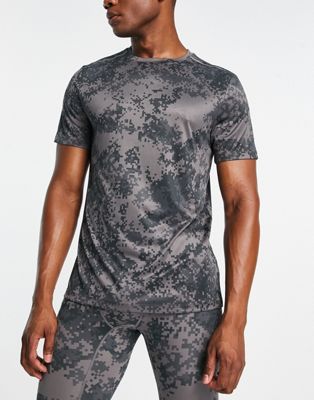 HIIT all over print training t-shirt in grey