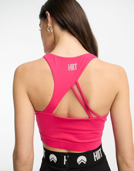 One For You Pink Asymmetric Twist Front Crop Top - 8-10
