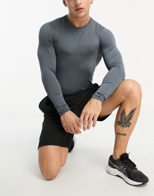 Hiit Base Layer Long Sleeve Top-gray In Blue
