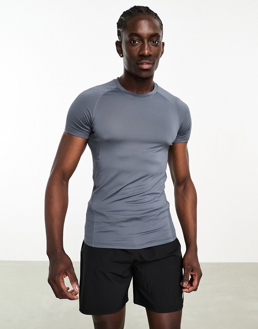 base layer t-shirt in charcoal-Gray
