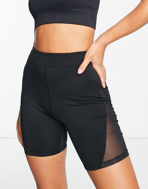 HIIT booty shorts with mesh cut outs in black | ASOS