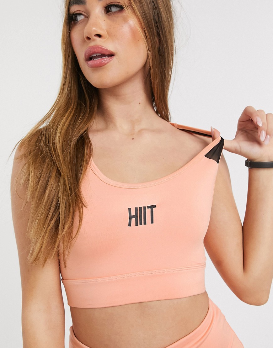 Hiit Bra In Peach With Mesh Back-neutral