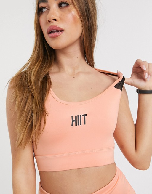 HIIT bra in peach with mesh back