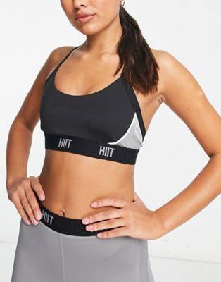adidas Training Train icons low support sports bra in white