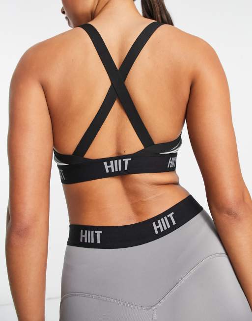 HIIT contrast stripe printed bra, ASOS