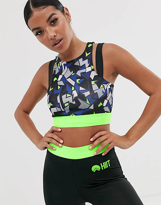 HIIT bralette in all over print