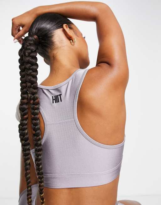 HIIT - Bralette met glanzende afwerking in metallic lila