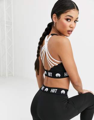 HIIT branded bra in black