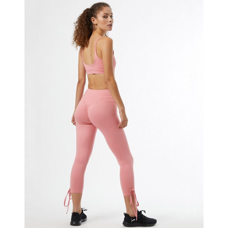 Activewear Palestra e allenamento HIIT - Brassière rosa con arricciatura 