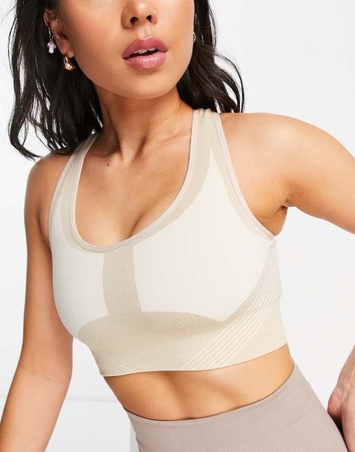 HIIT color block sports bra in neutral