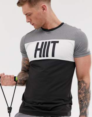 HIIT colourblock t-shirt in black