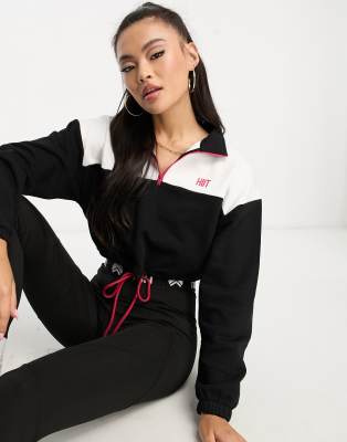 HIIT HIIT colourblock track jacket-Black