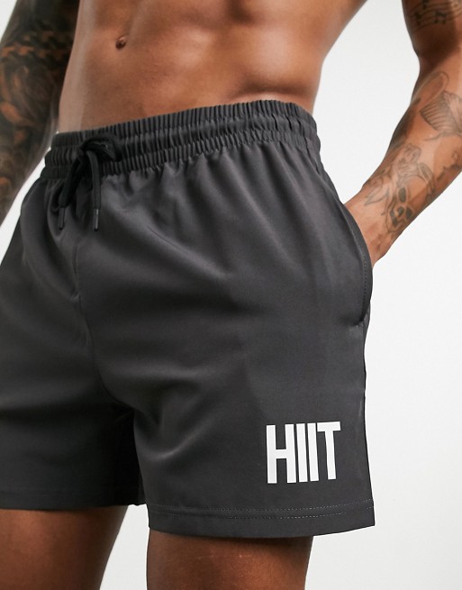 HIIT core short with logo in grey