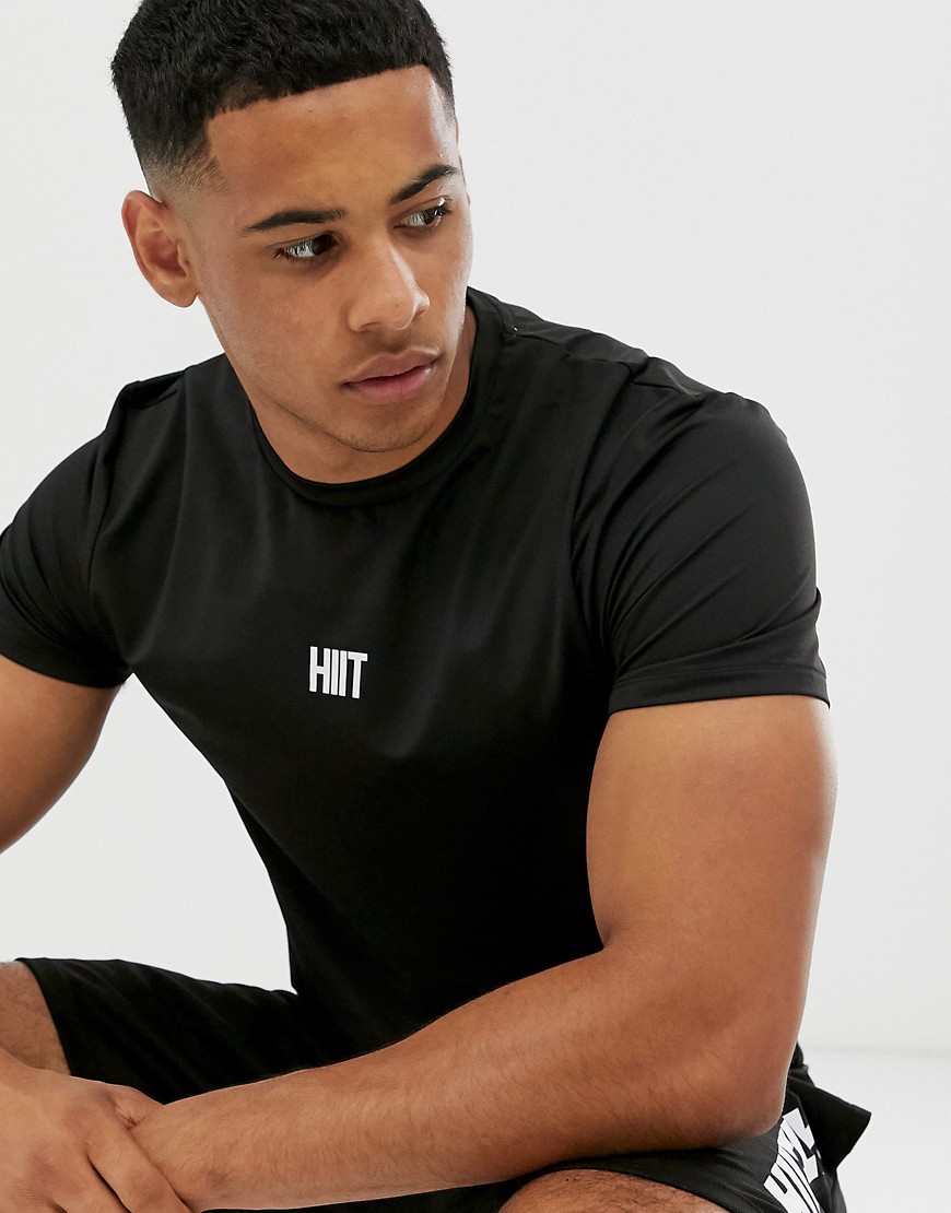 HIIT - Core - T-shirt logo op de borst in zwart